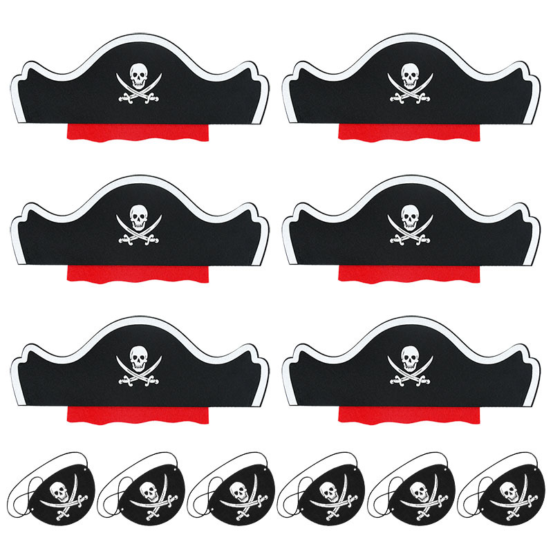 

10pcs/set Pirate Captain Hat Print Eye Patch Adult Halloween Party Cosplay Costume Decoration Props Birthday Eye Mask Christmas 、halloween 、thanksgiving Gifts