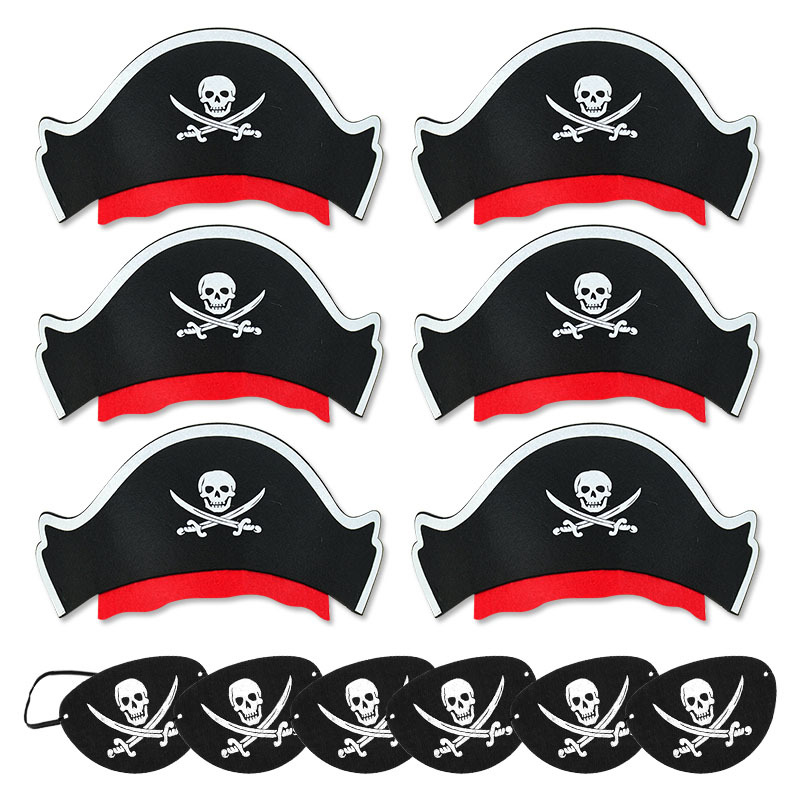 10pcs Set Pirate Captain Hat Skull Print Eye Patch Adult Halloween Party  Cosplay Costume Decoration Props Birthday Eye Mask Christmas Halloween  Thanksgiving Gifts, High-quality & Affordable