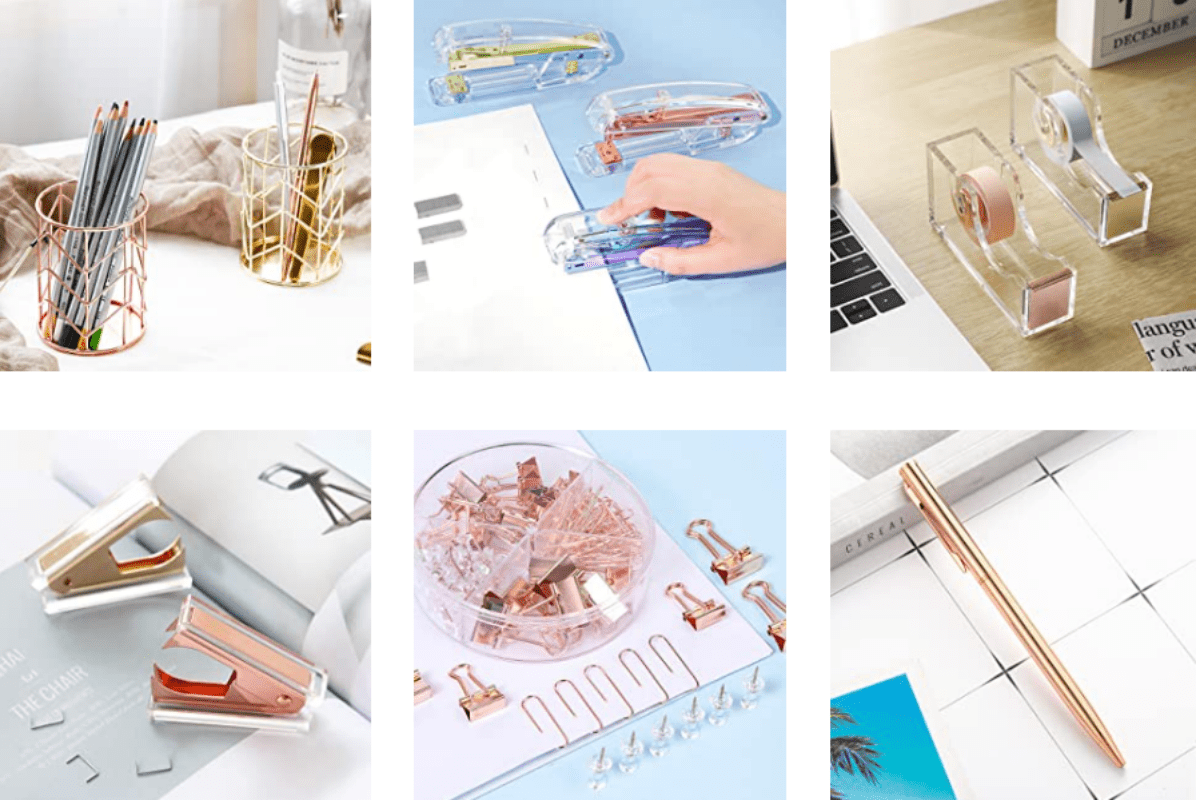 Rose Golden Desk Accessories Office Supplies Acrylic Stapler - Temu