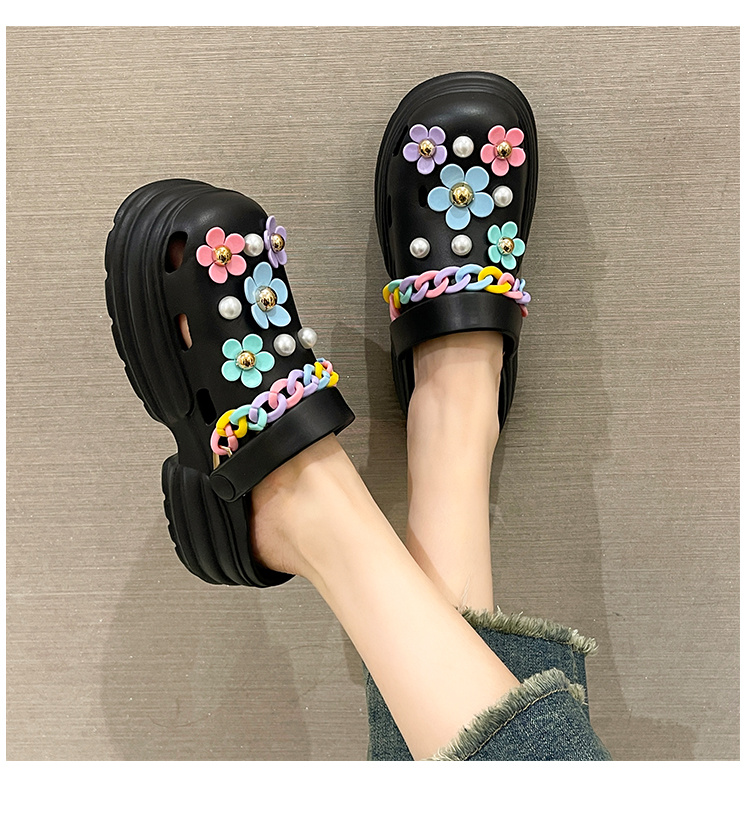 1Set Colorful Flowers Shoe Decoration Pearl Croc Charms Adult Kids