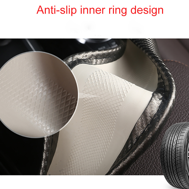 Kaufe 1 paar Universal Carbon Faser Muster Auto Lenkrad Abdeckung Anti-Slip  ABS Abdeckung Doppelten Schutz Auto Innen Zubehör