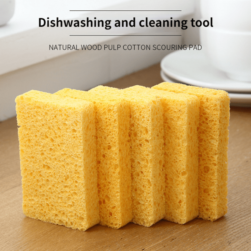 Dishwashing Sponge Natural Wood Pulp Cleaning Cloth - Temu