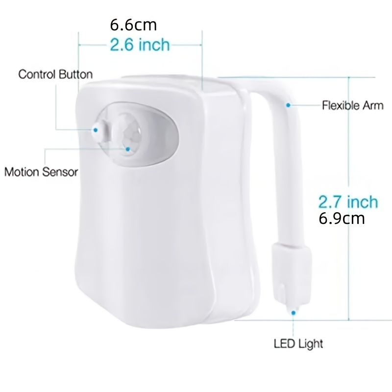 1pc 8-color Motion Sensor Led Toilet Bowl Night Light For Home