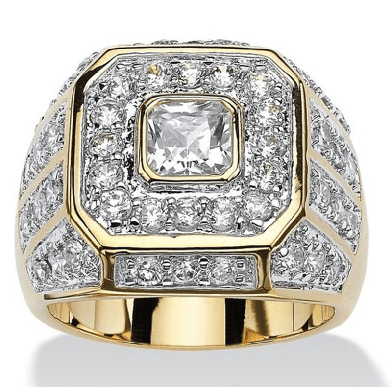 Fauxl Diamond Men's Ring Eternity Wedding Ring Jewelry Popular Holiday ...