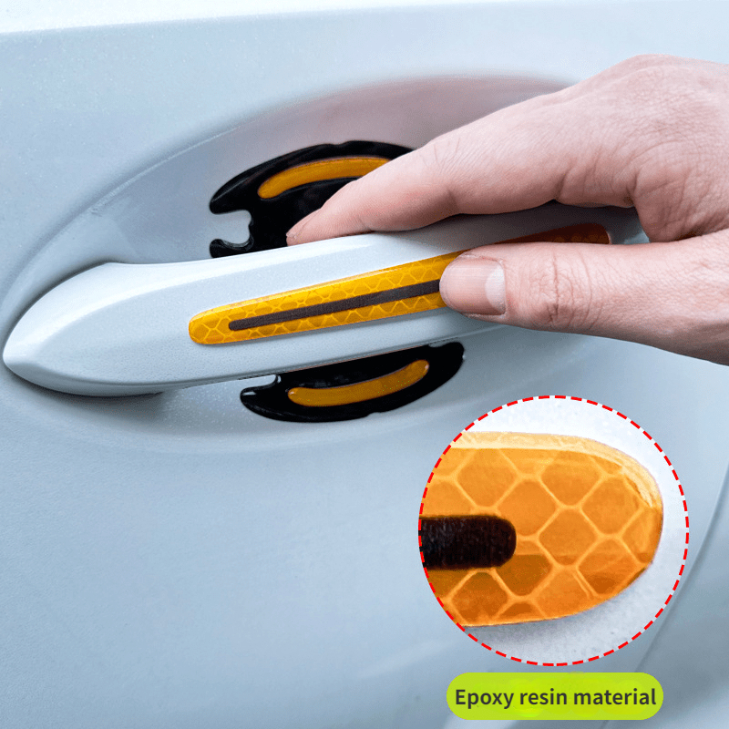 Blue Carbon Fiber Epoxy Safety Reflective Car Handle Door Bowl