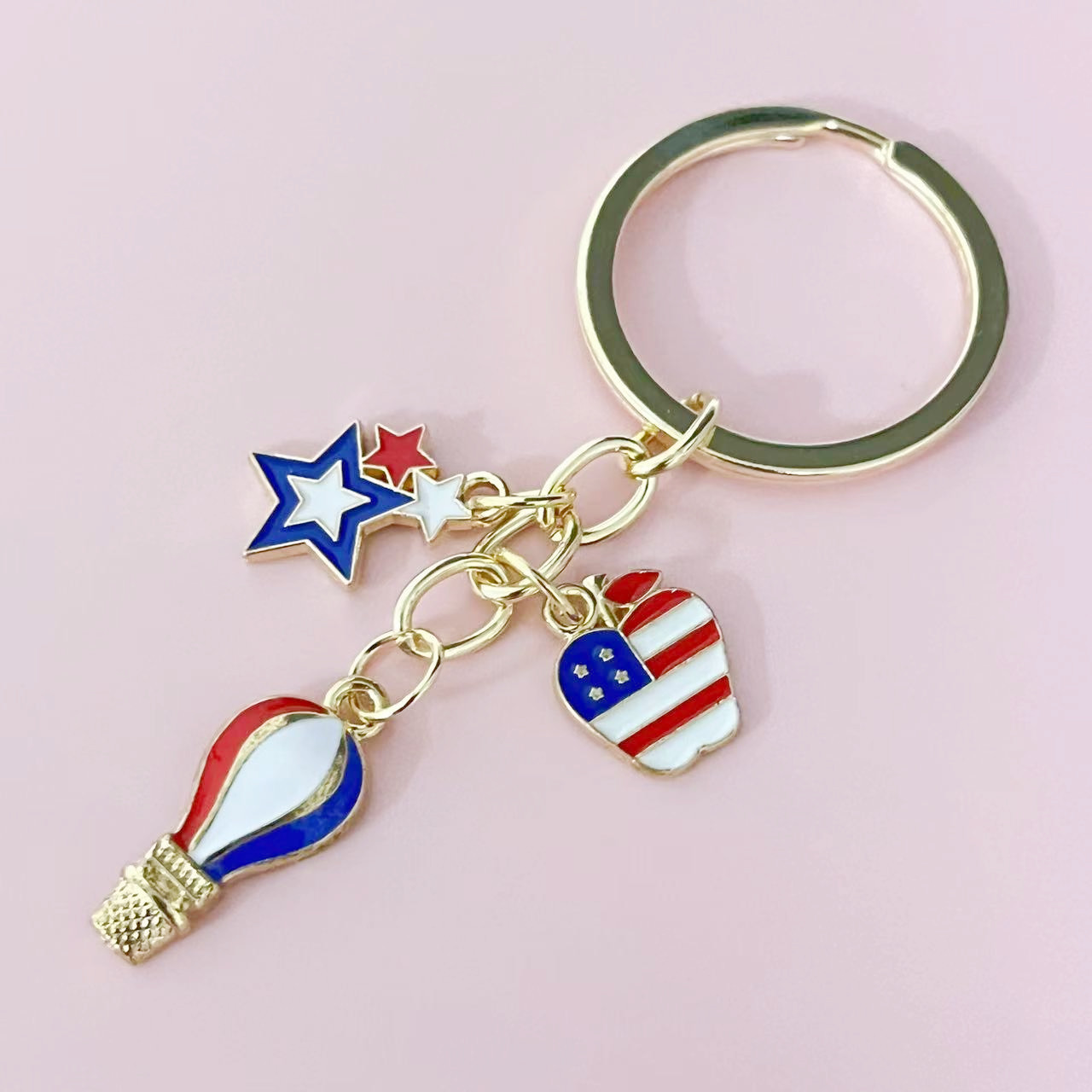 American Carnival Mart St. Louis Keychain - USA Flag 1-7/8 (DZ)