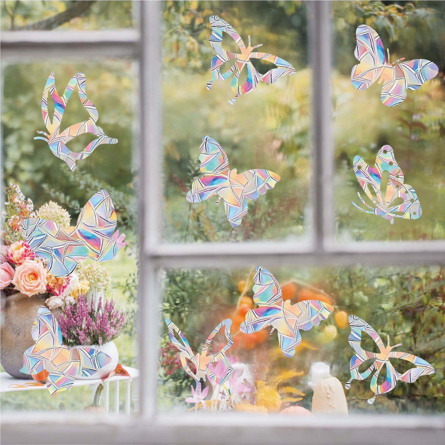 1pc   prism butterfly suncatcher window stickers electrostatic glass decals for sunshine and privacy details 8