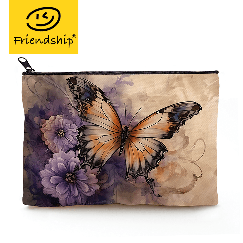 Butterfly Makeup Bag, Butterflies Pencil Bag, Small Travel Zipper