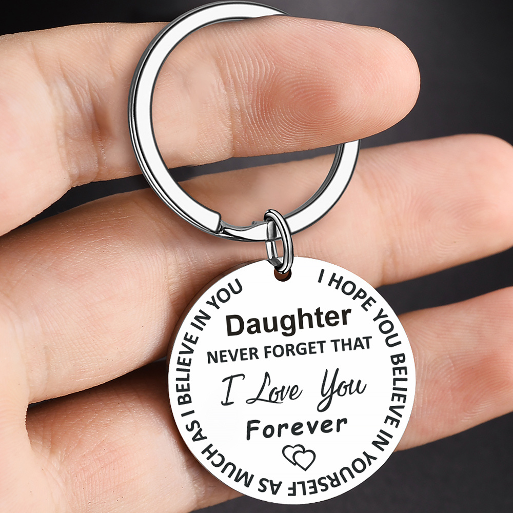 Never Forget Love Tag Keychain Metal Key Ring Gift Mom Dad - Temu Canada