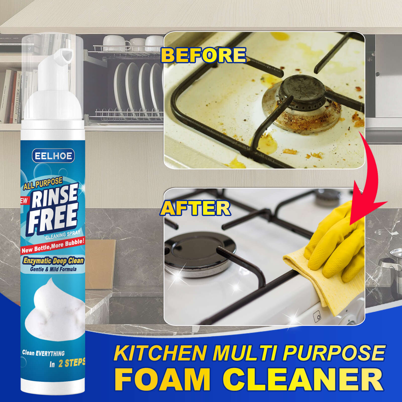 Foam Cleaner All Purpose Bubble Spray Cleaner Kitchen Form Bubble