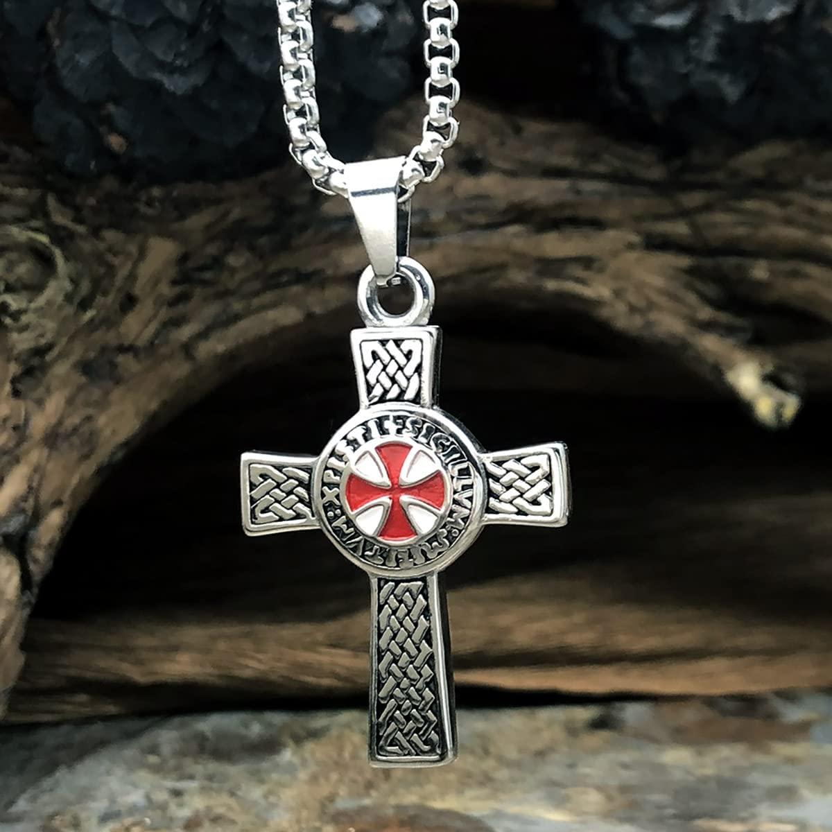 trendy   cross pendant necklace for men 316l stainless steel jewelry accessories details 4