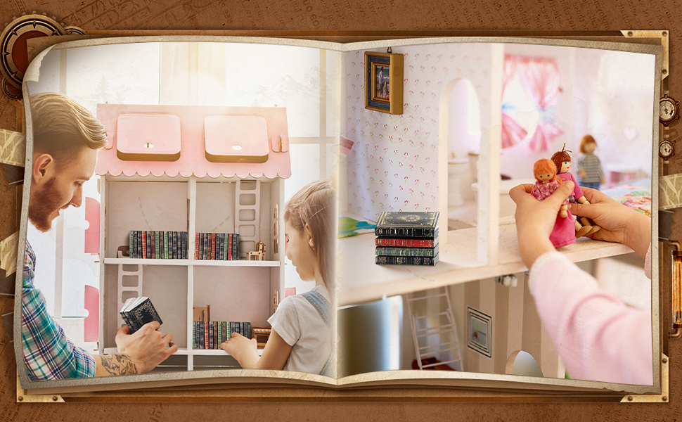 Dollhouse Miniature Books Doll House Book Model - Temu