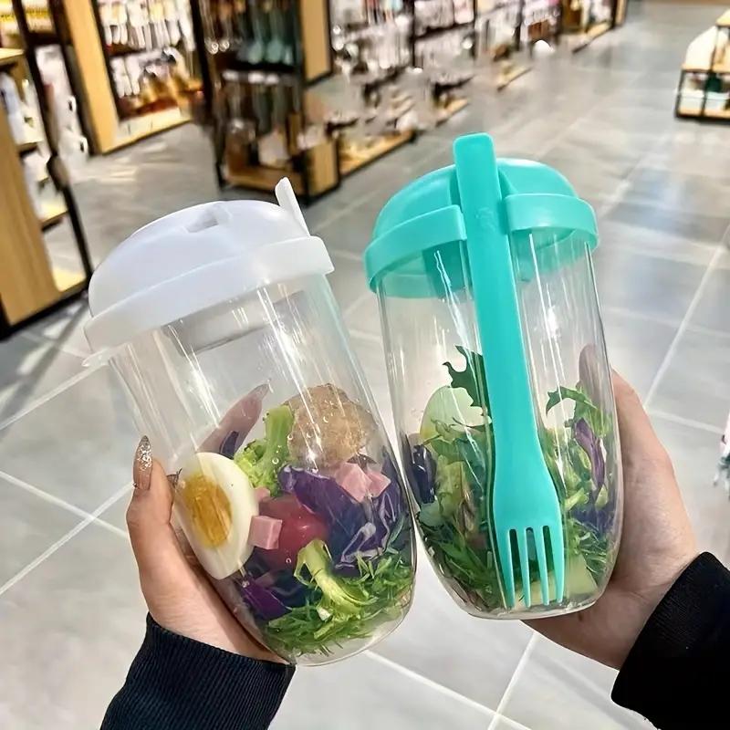 Salad Cup, Salad Shaker, Plastic Healthy Salad Container, With Fork, Salad  Dressing Holder, Salad Cup For Picnic Lunch And Breakfast Kitchen  Organization And Storage Home Kitchen Items Back To School Supplies 