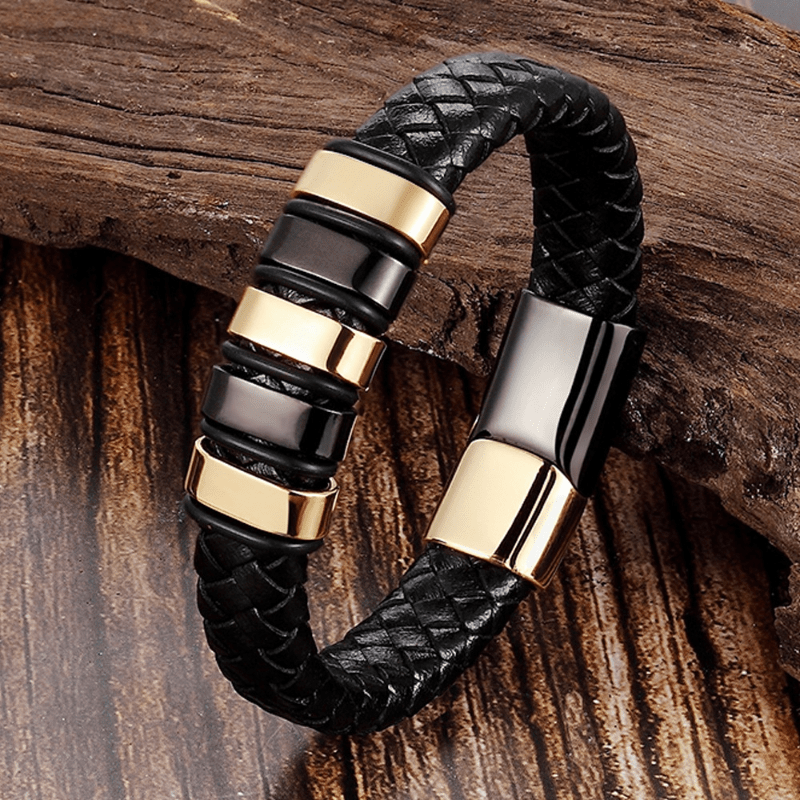 

1pc Trendy Retro Pu Leather Bracelet For Men For Daily Decoration, Gift For Family And Friends, Holiday Birthday Gift For Boyfriends/ Girlfriends