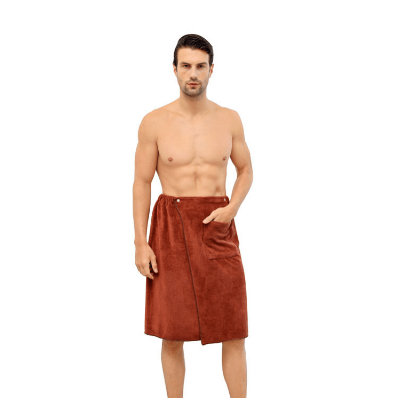 Men's Sauna Kilt with Pocket, Men's Sauna Towel with Practical Pocket,  Wearable Bath Towel for Men, Adjustable Sauna Towel, Shower Towel with  Elastic