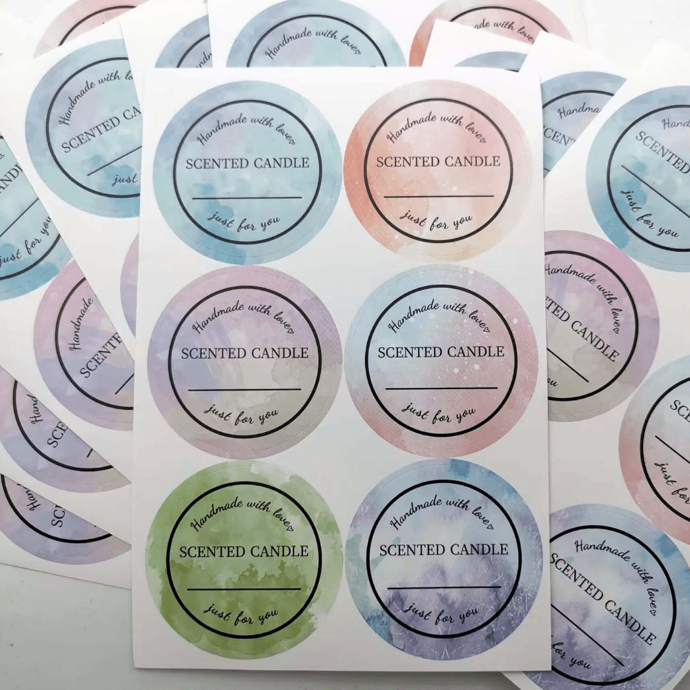 

60pcs Creation Candle Label 51mm/2 Inch Stickers For Candle Making Supplies, Candle Tins, Candle Container, Candle Jars With Lids, Candle Boxes Packaging