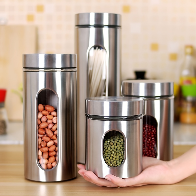 Food Storage Container 304 Stainless Steel Sealed Canister - Temu
