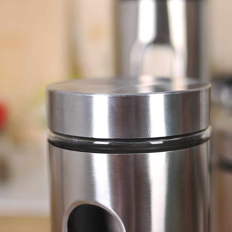 1pc Stainless Steel Canister For The Kitchen Counter Silver