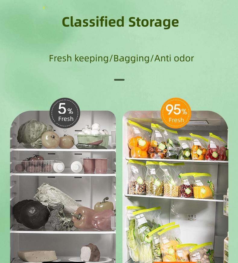 Reusable Silicone Vacuum Food Fresh Bags Wraps Fridge Food Storage