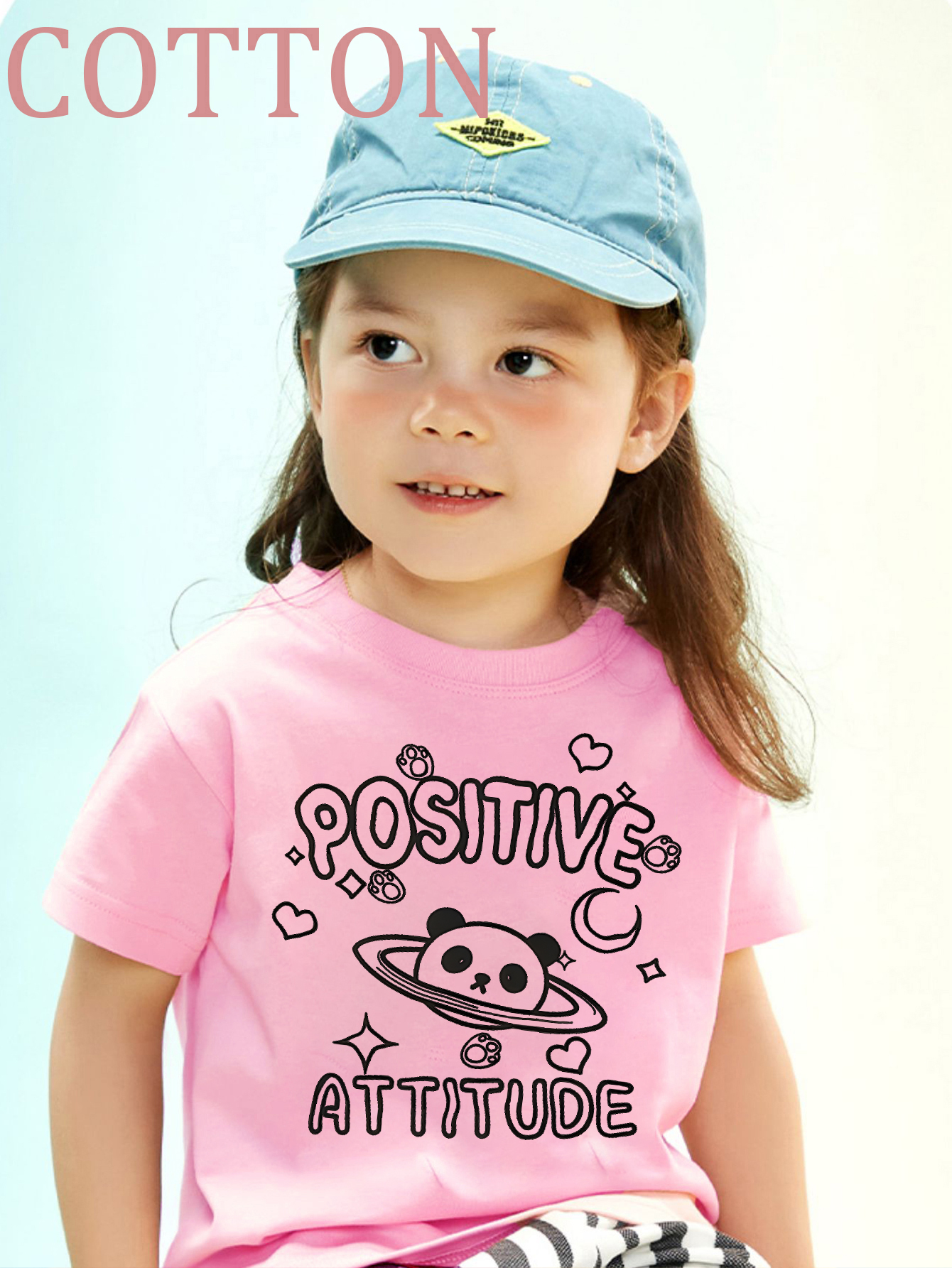 Summer Shirts for Women Panda Printed Short-Sleeved Crewneck Tee
