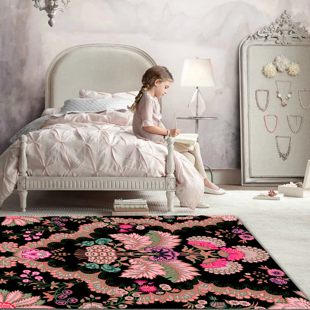 Grand tapis traditionnel vintage pour chambre à coucher salon