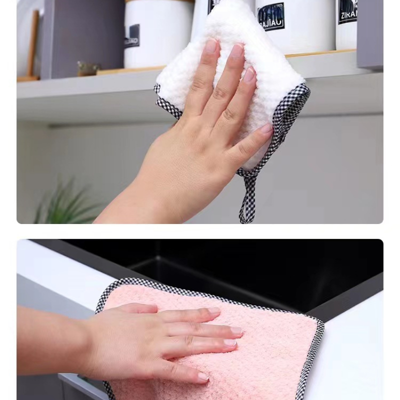 3pcs Thickened Wavy Dishwashing Cloth, Household Kitchen Cleaning