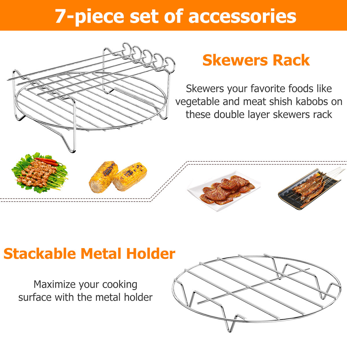 Air Fryer Accessories-Air Fryer Rack Set of 2, Multi-Purpose