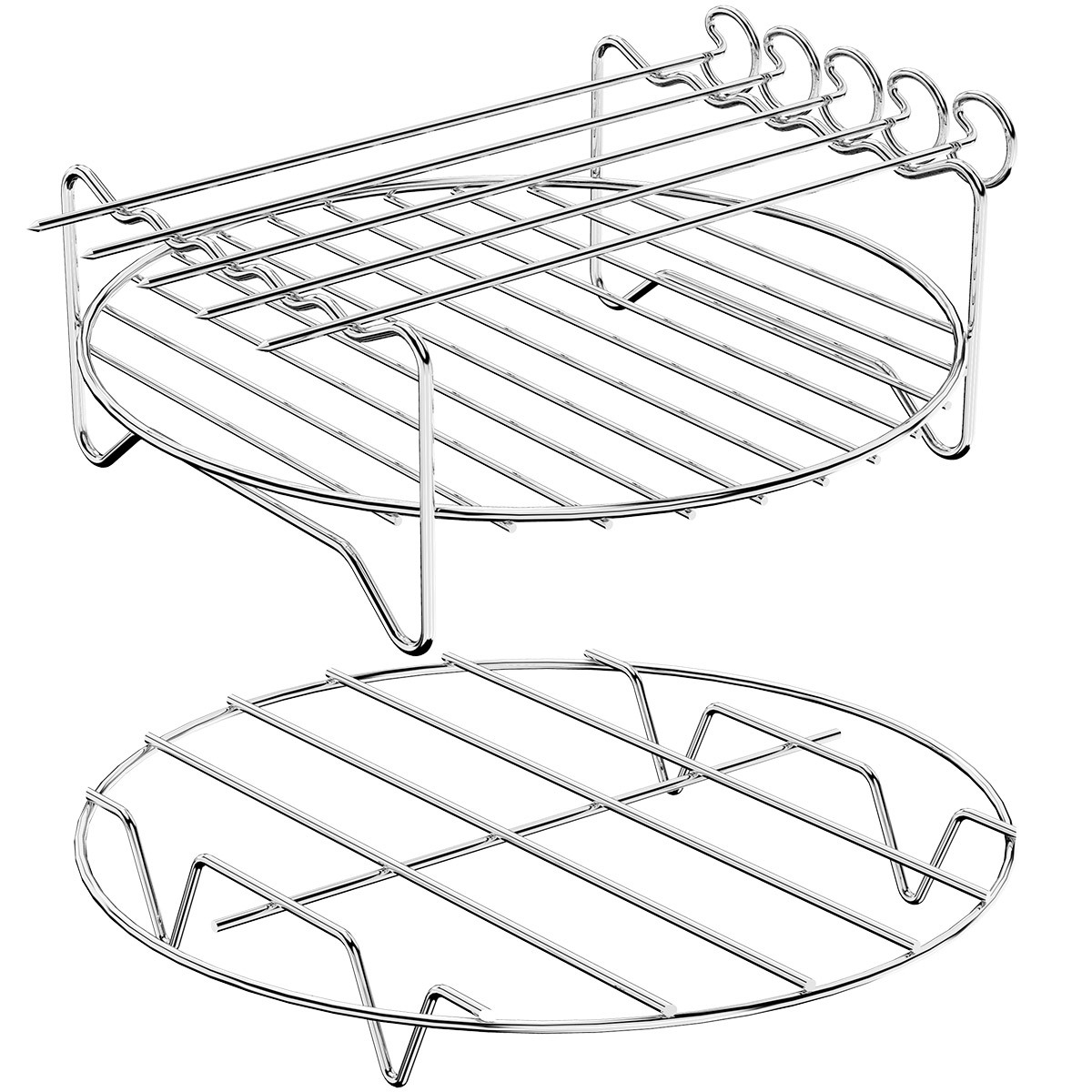 Air Fryer Rack for Ninja Dual Air Fryer with Air Fryer Magnetic Cheat Sheet  Air Fryer Accessories for Ninja Foodi 304 Stainless Steel Multi-Layer