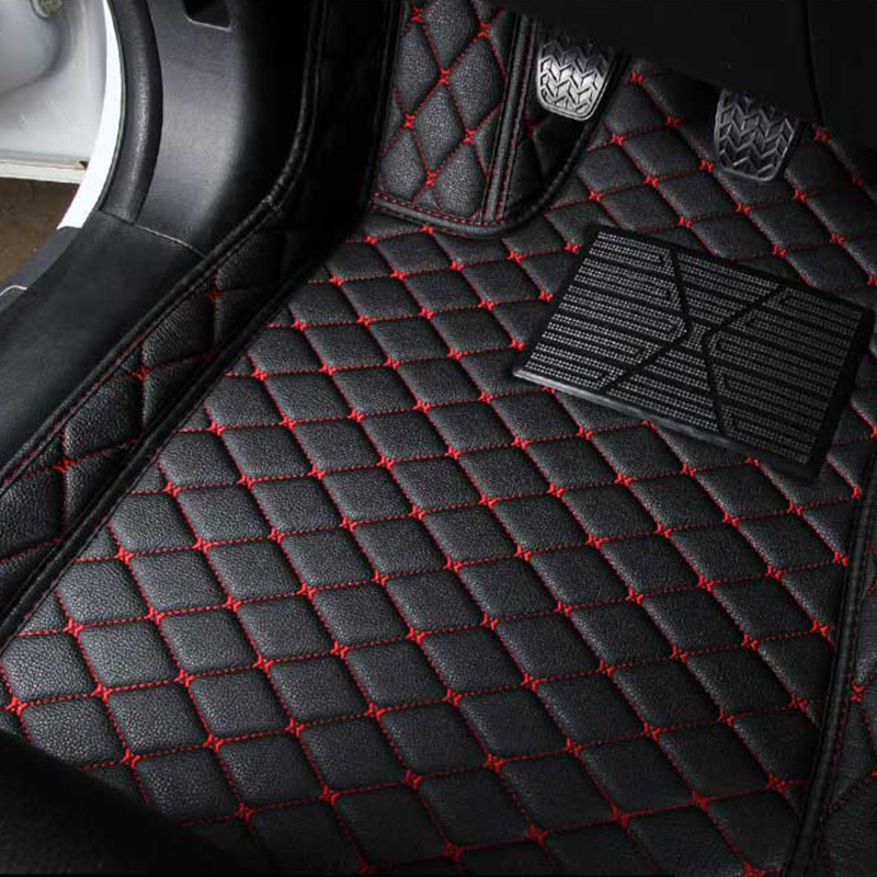 Primer Custom Make PU Leather Car Floor Mats Carpets Foot Pad