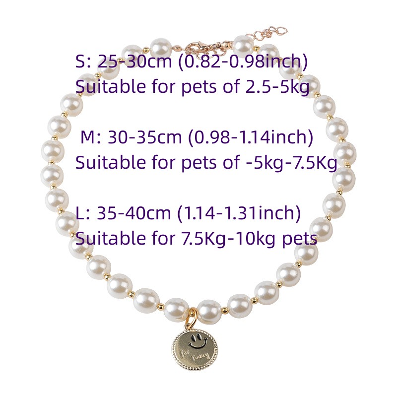 Pet Jewelry Pendant Collar Dog Bow Pearl Sweet Princess Necklace