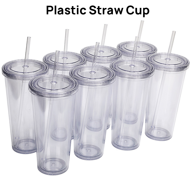 Reusable Plastic Cups with Lids and Straws Color Changing Cup 25oz