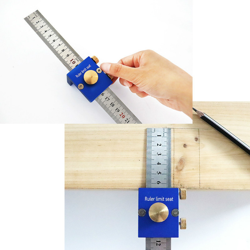 Acheter Règle d'échelle de haute précision pour le travail du bois, règle  de trou de Type T, jauge de ligne de marquage en acier inoxydable, outil de  mesure de charpentier