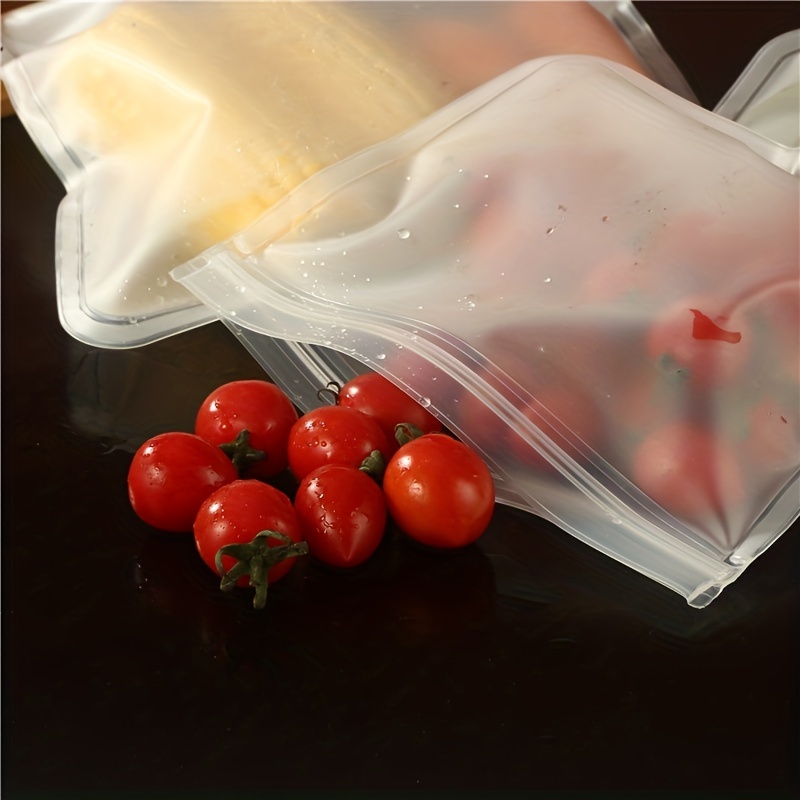 5pcs Sealed Bag, BPA Free Food Sub-Packaging Storage Bag Leakproof Silicone  And Plastic Zip-lock Bags For Fruit Vegetable Sandwich Meat Snack Travel  Items Meal Prep Kitchen Supplies