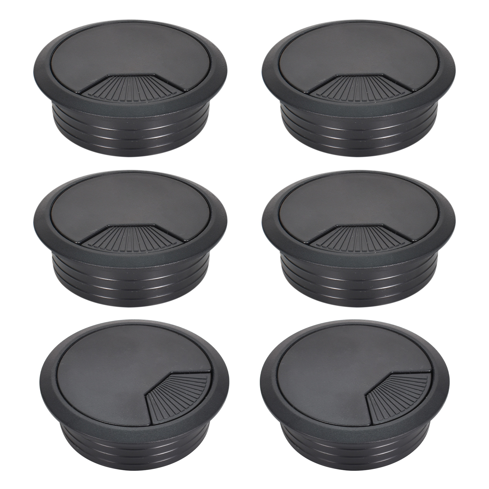 6pcs Cable Hole Cover, 60mm Desk Grommets, Black Plastic Round Cable  Grommets Grommet Holes Cover For Tables, Desks, Office, Home