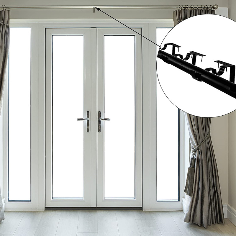 Soporte de barra de cortina sin taladro, varilla de cortina resistente de  Metal ajustable, soportes de varillas de cortina para ventana de hogar y  marco de puerta - AliExpress