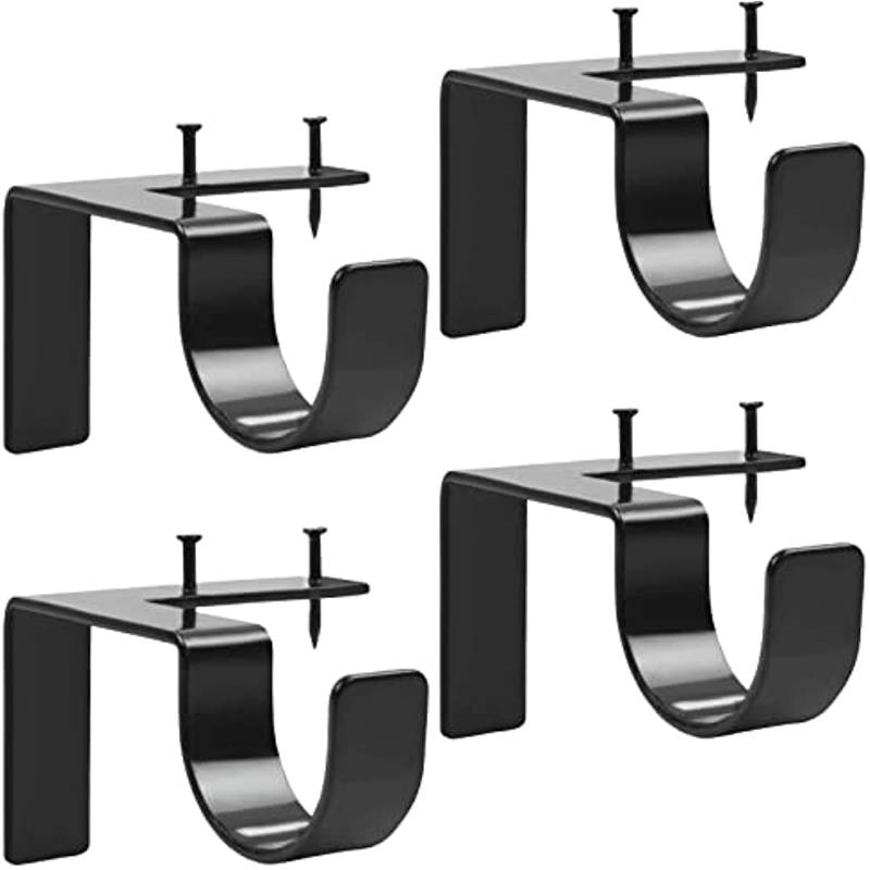 Soportes de extremo de barra de armario de acero inoxidable, paquete de 4  soportes de barra de cortina, soporte de barra de ducha, soporte de barra  de