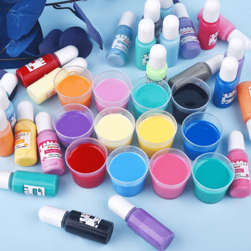 18 Colors Epoxy Pigment Opaque Liquid Resin Colorant Each 0.35oz Non-Toxic  Epoxy Resin Dye Solid Color Liquid Resin Dye