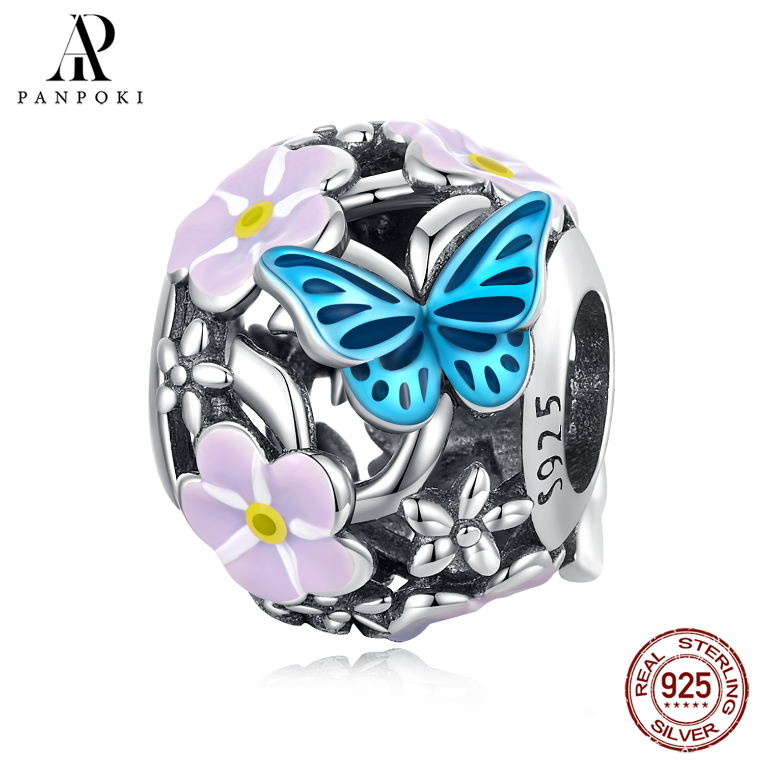 Butterfly and flower charms, Pandora Jewelry