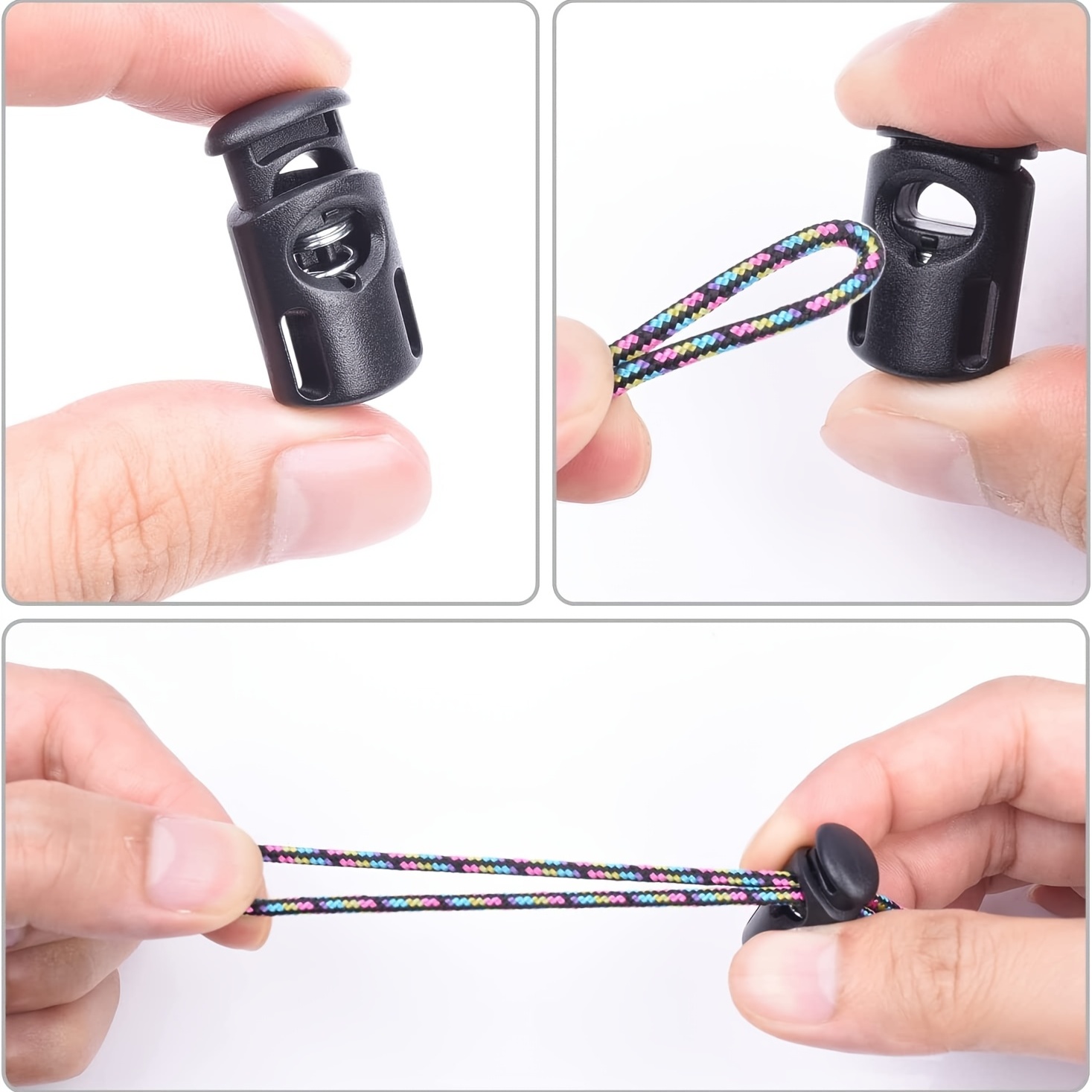 Plastic Cord Locks Diy End Spring Stop Toggle Stoppers - Temu