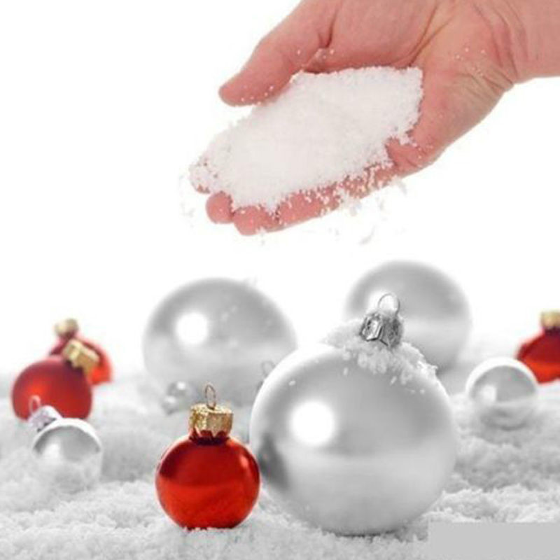 Artificial Snowflakes Winter Instant Snow Powder Super Absorbent Fake  Fluffy Magic Instant Snow For Home Wedding Snow Decoration