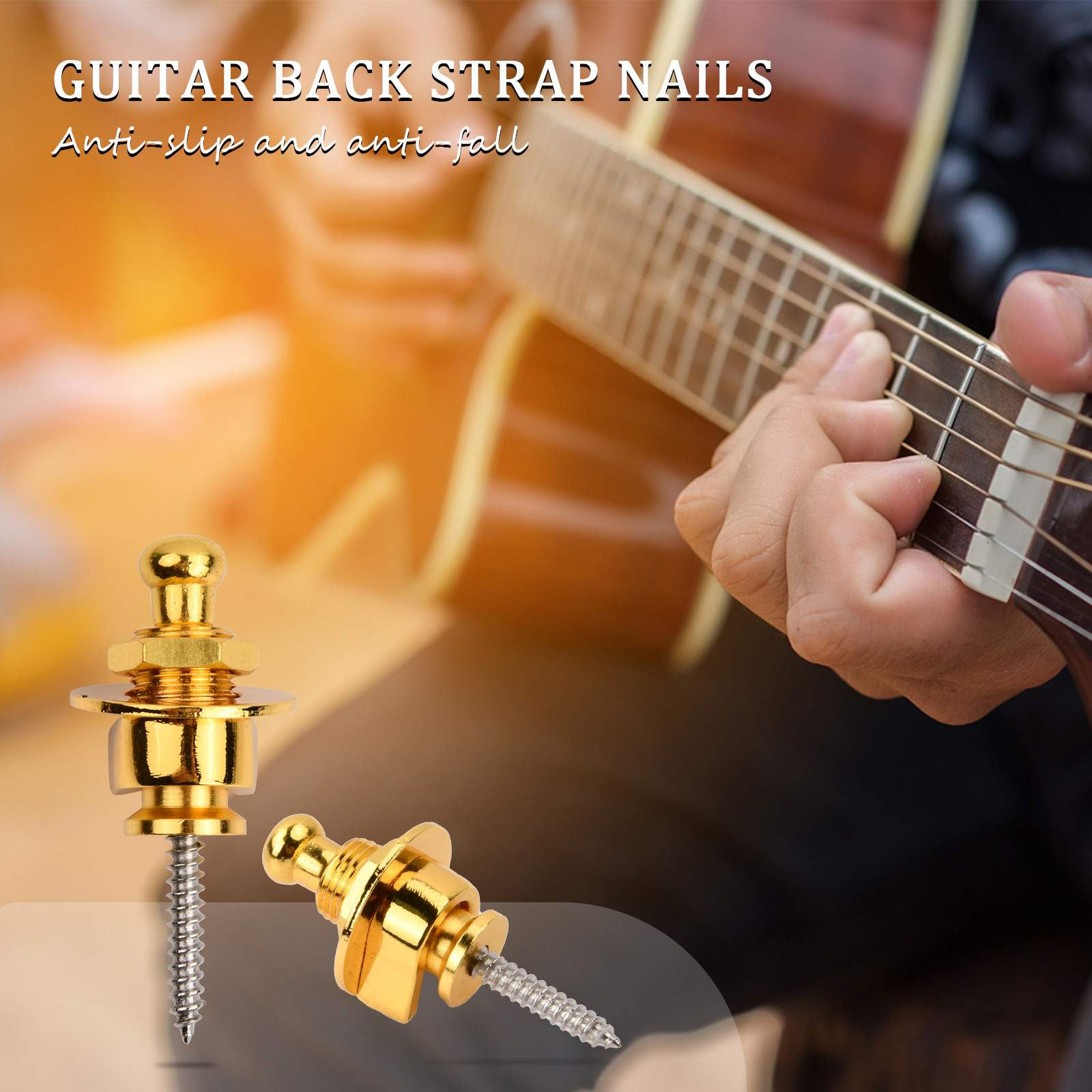 Electric Guitar Parts Accessories  Chrome Antiskid Strap Locks - 2x Chrome  Strap - Aliexpress