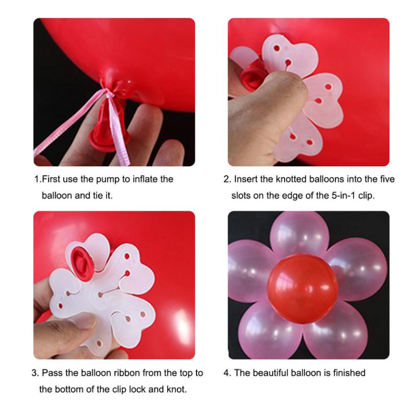 10pcs Flower Balloons Decoration Accessories, Plum Clip Practical