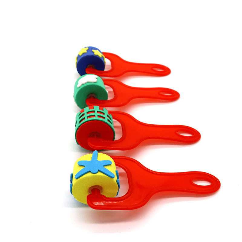 6pcs Toddlers Painting EVA Stamps with Handle Early Educational