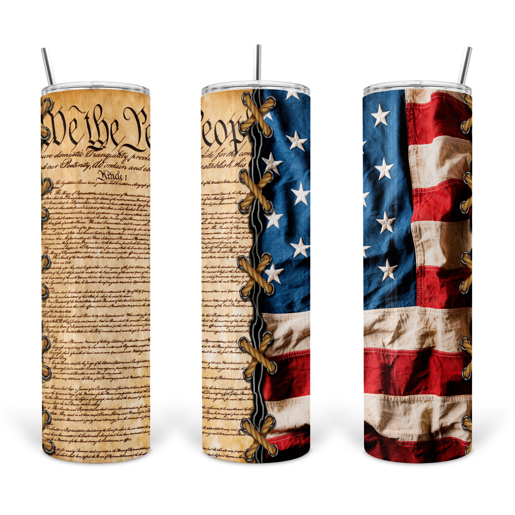 Stainless Steel Tumbler With Skull And American Flag Design - Temu