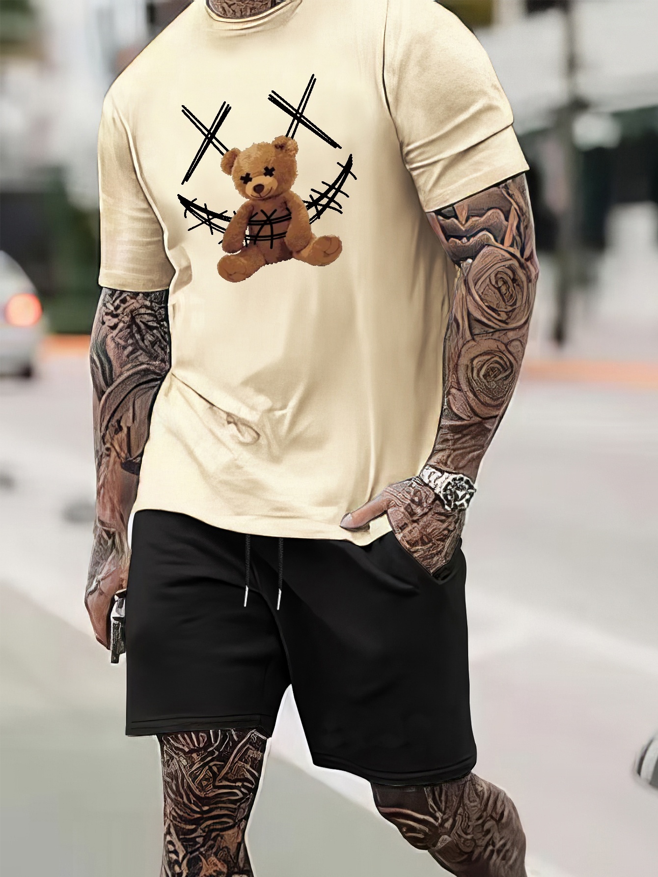 Camiseta De Manga Corta De Algodón De Gran Tamaño Para Hombre, Ropa  Superior Informal Suelta Y Cómoda