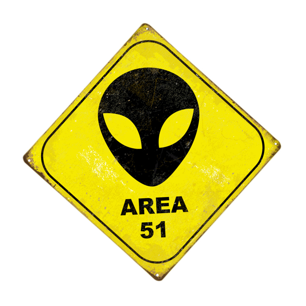 

1pc, "alien Warning, Area 51" Funny Military Metal Tin Sign (8''x8''/20cm*20cm), Novelty Vintage Plaque Decor, Home Decor, Room Decor, Wall Decor, Bathroom Decor, Bar Decor, Cafe Decor, Garage Decor