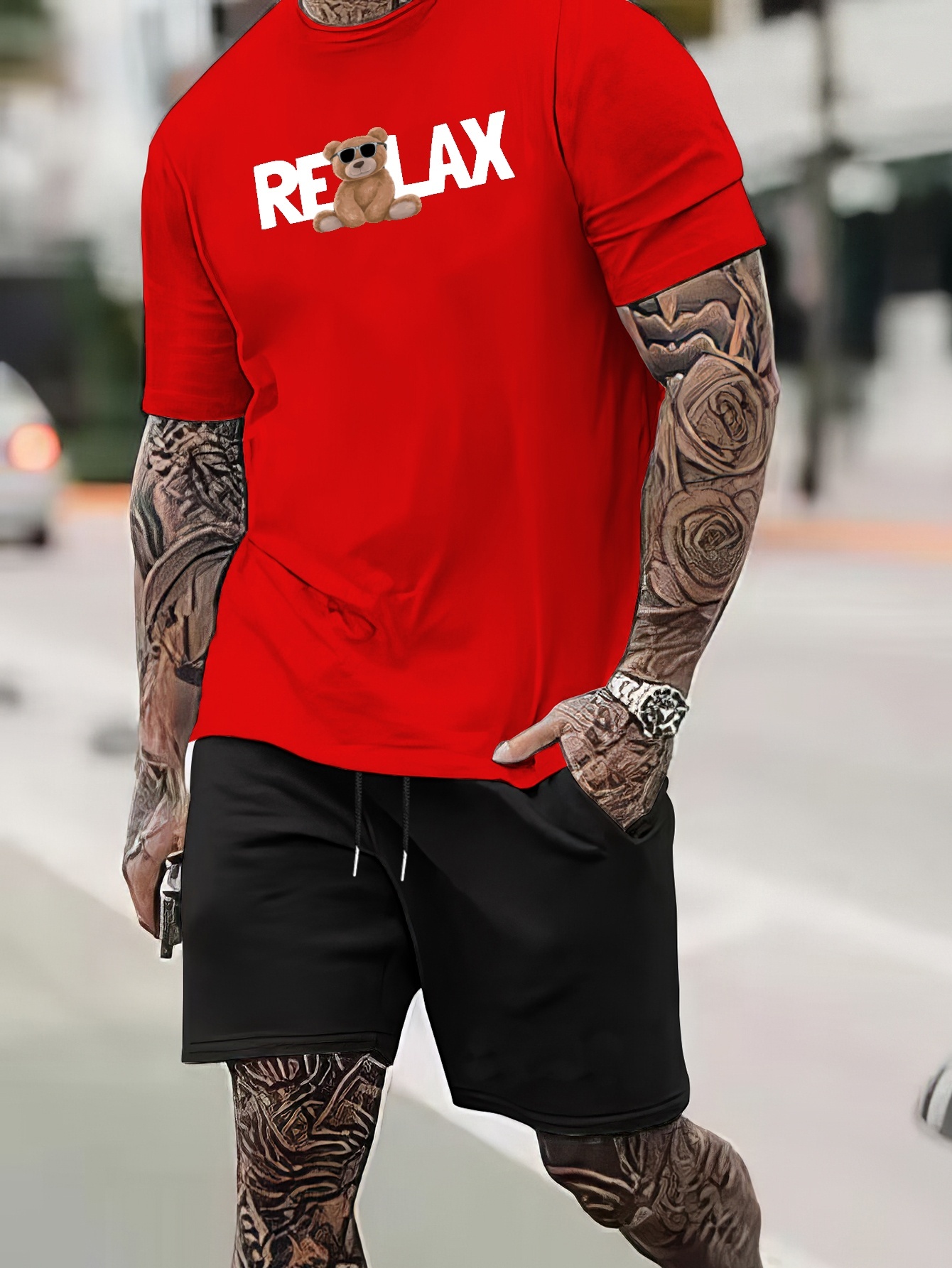 Relaxed Fit Short Sleeve T-shirt - Red