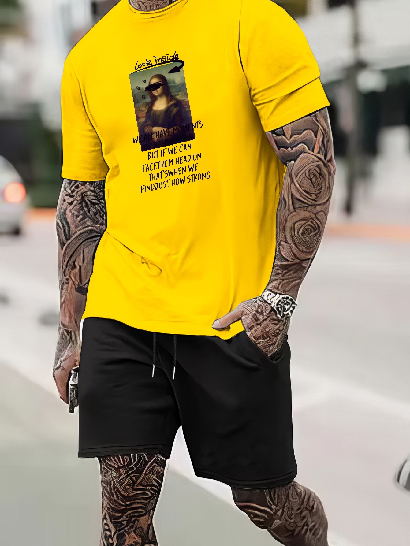 Vintage Style *'s Painting Graphic T-shirt Shorts Set For Summer, Best  Seller Gifts