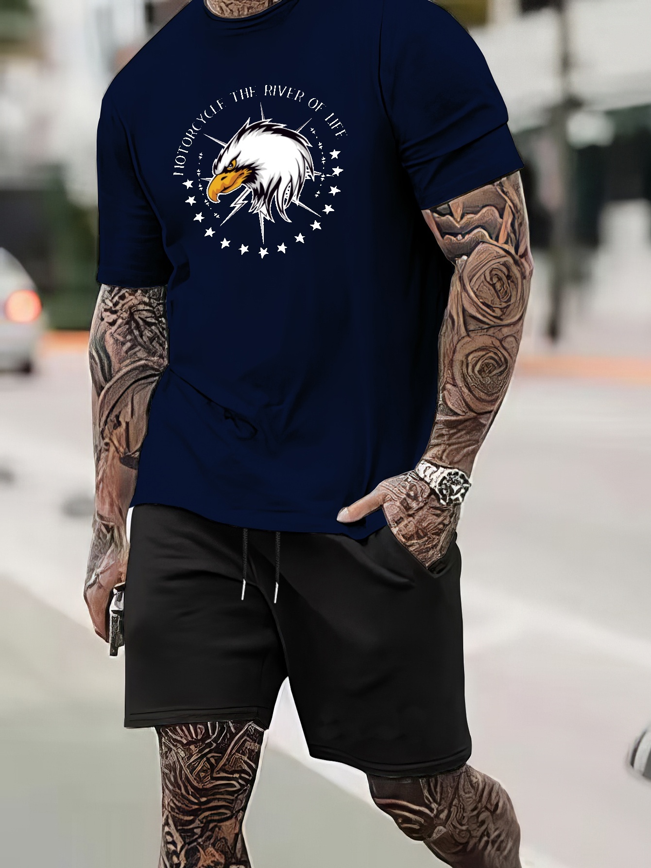 Men's Trend ''eagle'' Graphic Short Sleeve T Shirt - Temu Canada