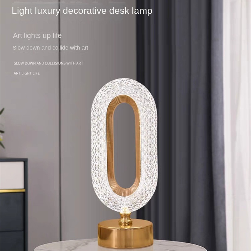 3 color Touch Dimming Crystal Led Desk Lamp Modern Creative details 6